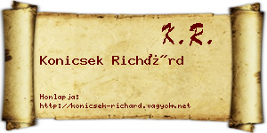 Konicsek Richárd névjegykártya